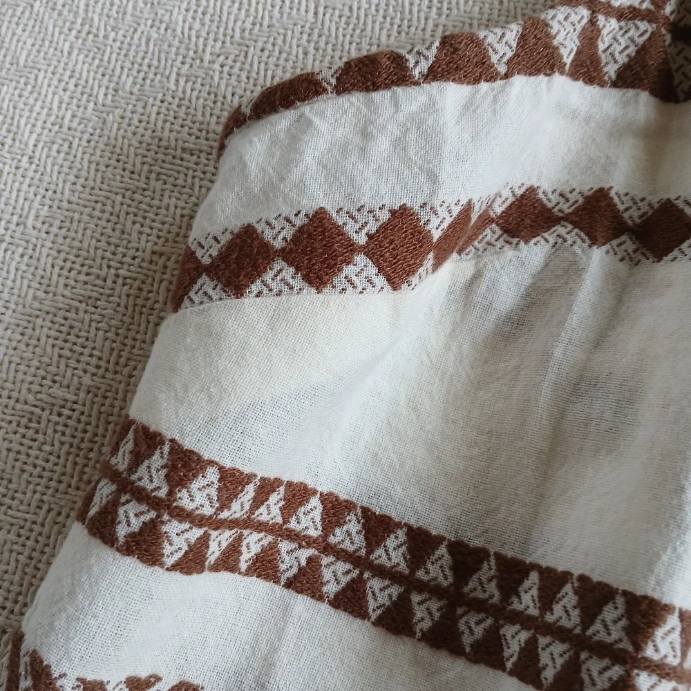 aerie ♡ open back jacquard boho dress western tribal fedtival geo south. medium